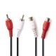 Cavo Audio Stereo 2x RCA maschio - 2x RCA femmina 10 m Nero ND2605 Nedis