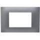 Placca 3 posti argento Soft Touch compatibile Vimar Plana EL2455 