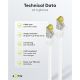 RJ45 cavo patch CAT 6A S/FTP (PiMF), 500 MHz, con cavo grezzo CAT 7 , bianco WE91090 Goobay
