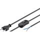 Cavo con spina Euro per montaggio - con interruttore, 1,5 m, nero WE51350 Goobay