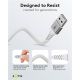 Cavo tessile Lightning a USB-A supermorbido con connettori in metallo, 3 m, bianco WE74513 Goobay