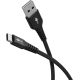 Cavo tessile USB-C a USB-A supermorbido con connettori in metallo, 0,5 m, nero WE74525 Goobay