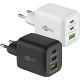 Caricatore rapido multiporta USB-C PD GaN Nano (65 W) bianco WE64754 Goobay