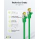 RJ45 cavo patch CAT 6A S/FTP (PiMF), 500 MHz, con cavo grezzo CAT 7, 2 m, Verde, kit di 5 WE69576 Goobay