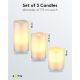 Set di 3 candele a LED in vera cera, bianco, incl. 10x AAA (LR03) WE75259 Goobay
