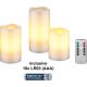 Set di 3 candele a LED in vera cera, bianco, incl. 10x AAA (LR03) WE75259 Goobay