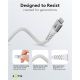 Cavo tessile Lightning a USB-C supermorbido con connettori in metallo, 0,5 m, bianco WE74518 Goobay