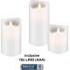 Set di 3 candele a LED in vera cera, bianco, incl. 10x AAA (LR03) WE75263 Goobay