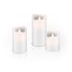 Set di 3 candele a LED in vera cera, bianco, incl. 10x AAA (LR03) WE75263 Goobay