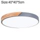Plafoniera LED rotonda da soffitto effetto legno 40 cm grigia 24W 3CCT B7987 