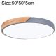 Plafoniera LED rotonda da soffitto effetto legno 50 cm grigio 36W 3CCT E5001 