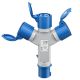 Adattatore CEE blu da campeggio con spina 16A e 3 prese CEE 230V IP44 F1084 Goobay